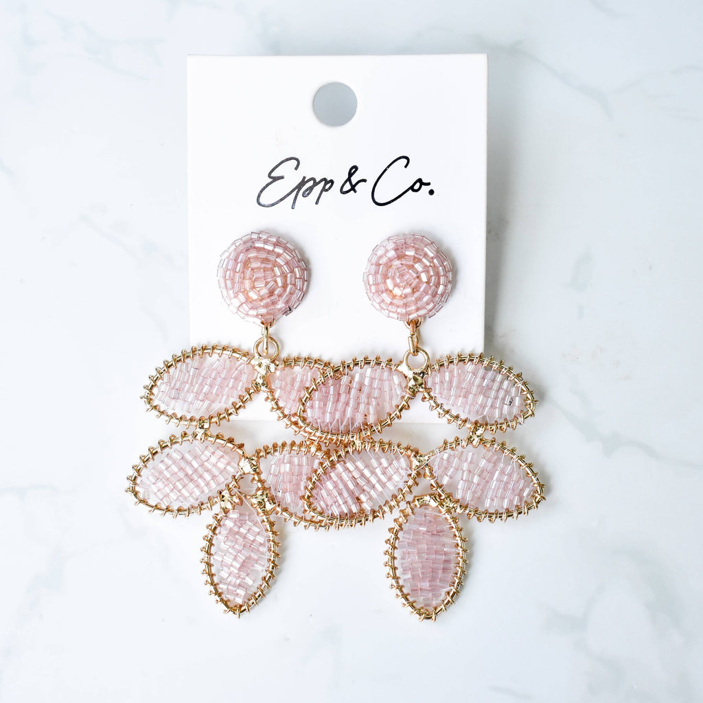 Light Pink Beaded Petal Drops