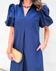 Love Story Midi Dress-Navy