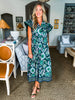 Sunset In Sorrento Midi Dress-Green