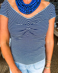 Yacht Life Striped Top -Navy/White