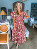 Avenue Stroll Floral Print Midi Dress