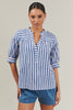 Catana Striped Split Neck Top