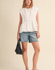 Sunday Melody Peplum Top-Off White