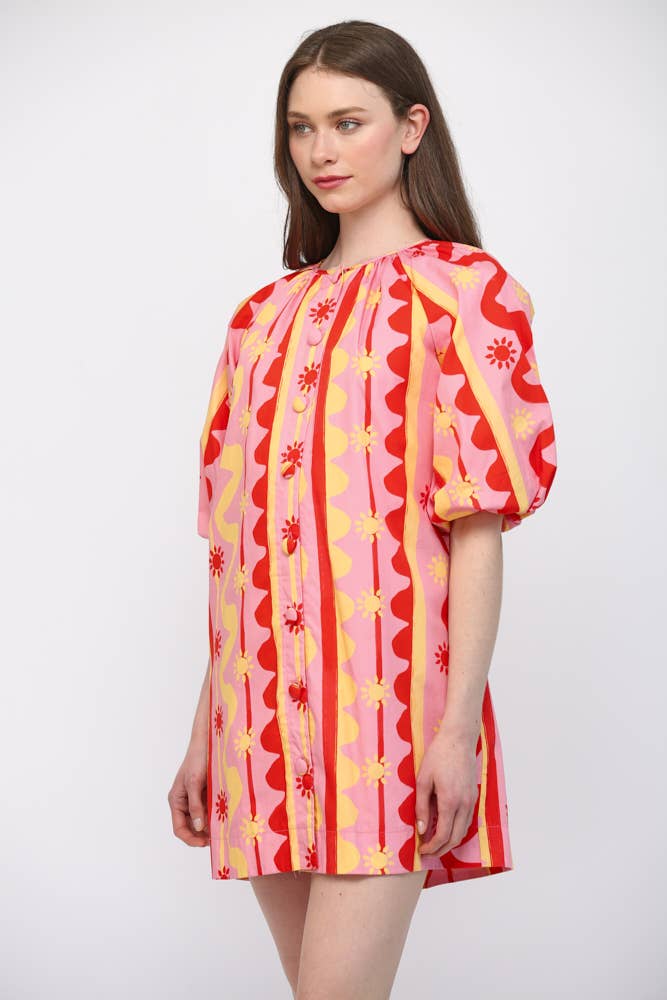 Sun and Wave Mini Dress