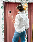 Chalet Button Down Top-White