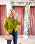 Fireside Cottage Cardigan-Light Olive
