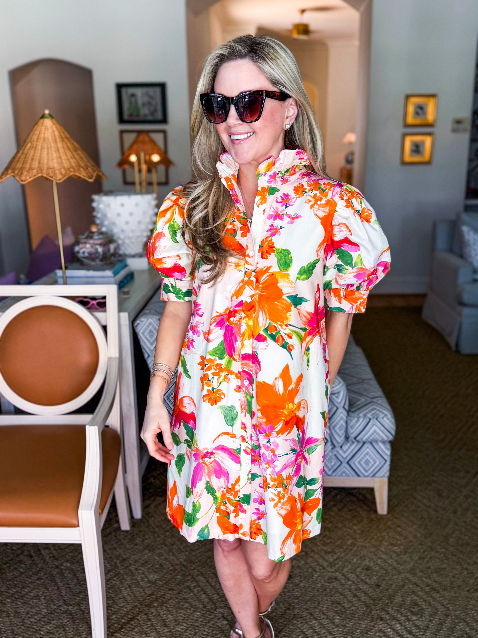 Spring Lily Button Down Mini Dress