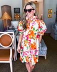 Spring Lily Button Down Mini Dress
