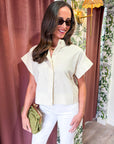 Timeless Touch Collar Top-Linen