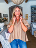 Study in Style Half Zip Top-Taupe