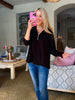 Everyday Style Half-Zip Top-Black