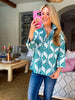 In the Palms Top-Teal Blue