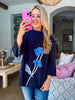 Bluebell Walks Mock Neck Sweater