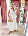 Harbor Heirloom Top-White/Gray