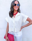 Timeless Touch Collar Top-Linen