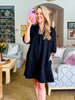 Out and About Jacquard Dress-Black