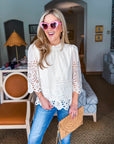 Baby's Breath Floral Eyelet Top