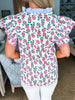 Peony Fields Flutter Sleeve Top