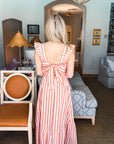 Coral Crush Tie Back Maxi Dress