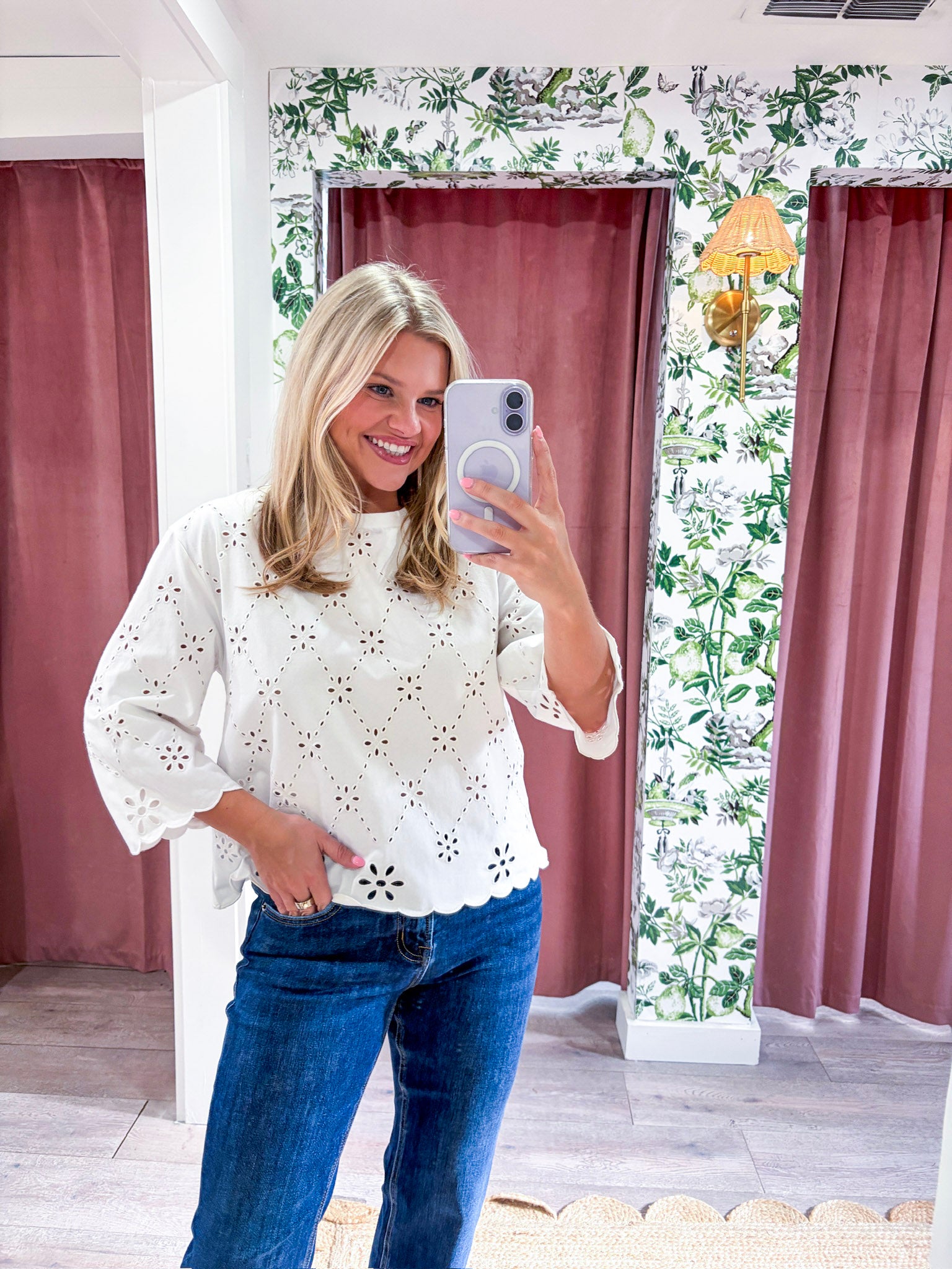 Eloria Eyelet Embroidered Top