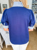 Stylish Staple Collared Top-Navy