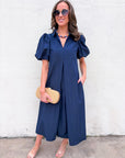Love Story Midi Dress-Navy
