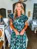 Sunset In Sorrento Midi Dress-Green