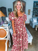 Avenue Stroll Floral Print Midi Dress