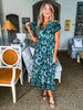 Sunset In Sorrento Midi Dress-Green
