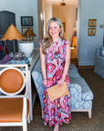 Sedonia Sunset Midi Dress-Pink/Blue