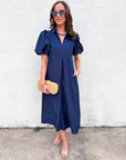 Love Story Midi Dress-Navy