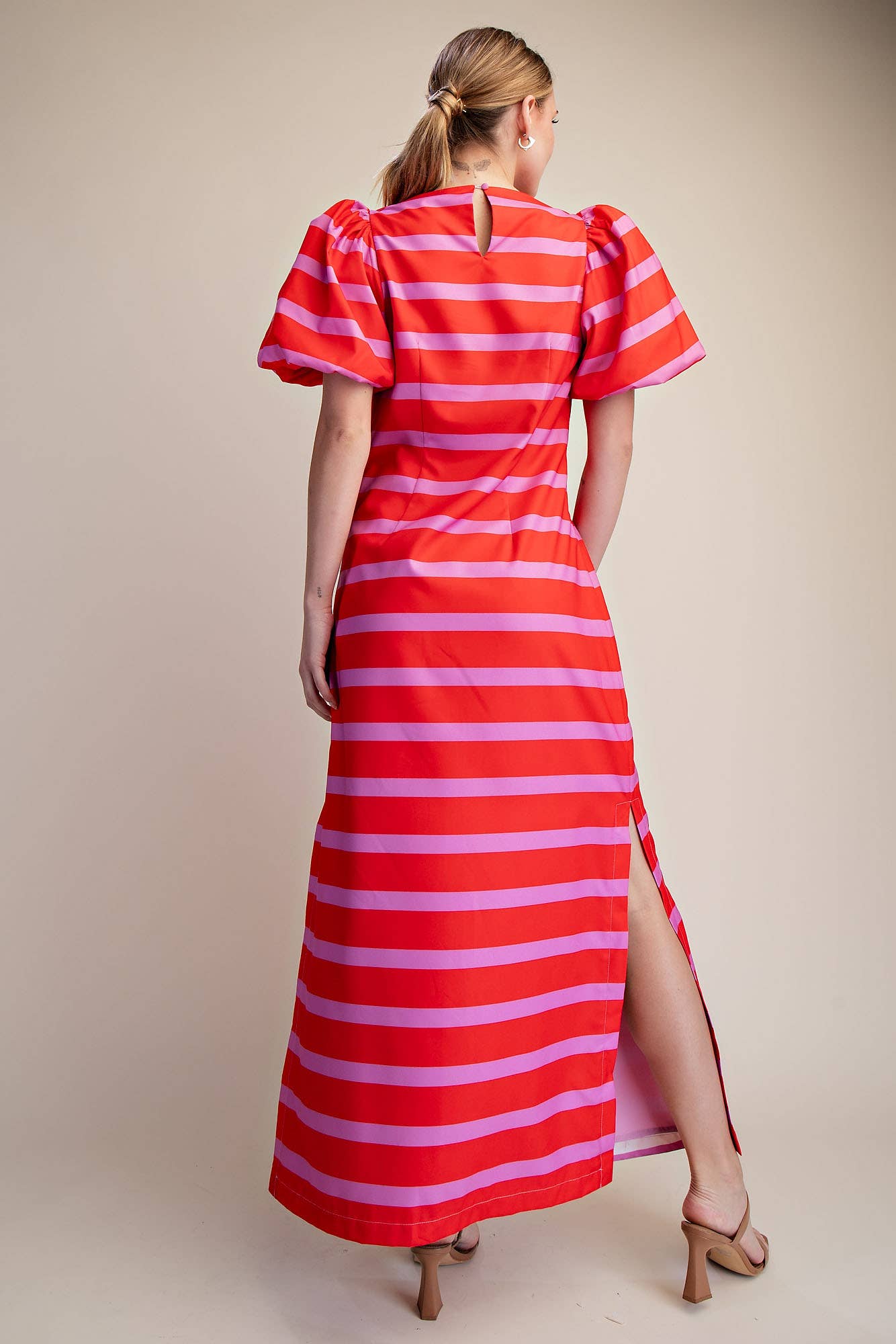 Mariselle Maxi Dress-Red/Pink