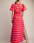 Mariselle Maxi Dress-Red/Pink
