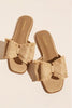 Big Bow Raffia Sandals- Natural