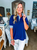 Stylish Staple Collared Top-Navy