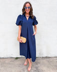Love Story Midi Dress-Navy