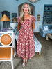 Avenue Stroll Floral Print Midi Dress
