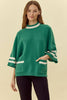 Slim Lines Sweater- Green/Cream