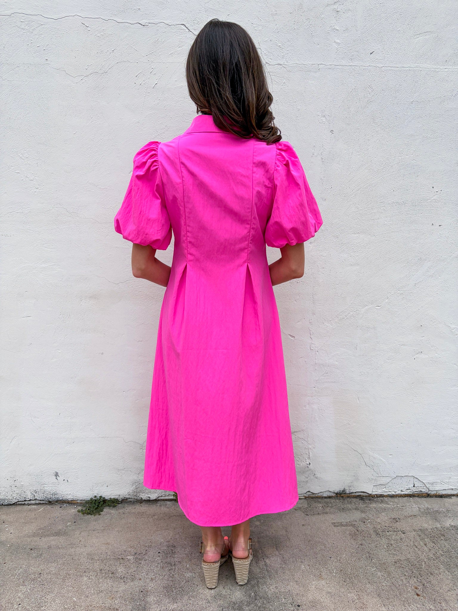 Love Story Midi Dress-Hot Pink