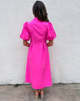 Love Story Midi Dress-Hot Pink
