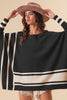 Sports Mode Batwing Sweater- Black/Ivory