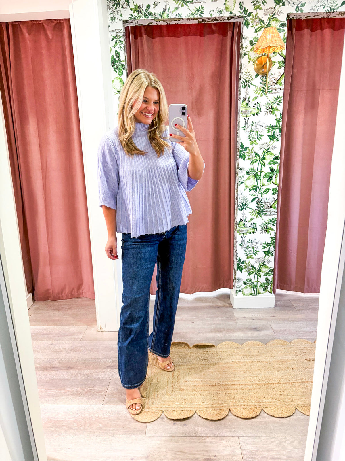 The Classic Swing Sweater-Lavender