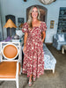 Avenue Stroll Floral Print Midi Dress