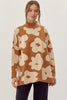 Flower Punch Pullover Top- Toffee Ivory