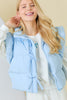 Snow Sweet Puffer Vest- Light Blue