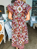 Sunset In Sorrento Midi Dress-Red Bean