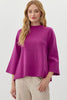 Solid Staple Knit Top- Magenta