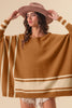 Sports Mode Batwing Sweater- Rust/Oatmeal