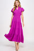 Take Charge Midi Dress- Magenta