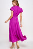 Take Charge Midi Dress- Magenta